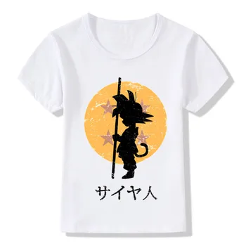 

2019 Children Dragon Ball Goku Shadow Print T-shirt Kids Summer Tops Boys/Girls Clothes Anime Baby T shirt,ooo2185