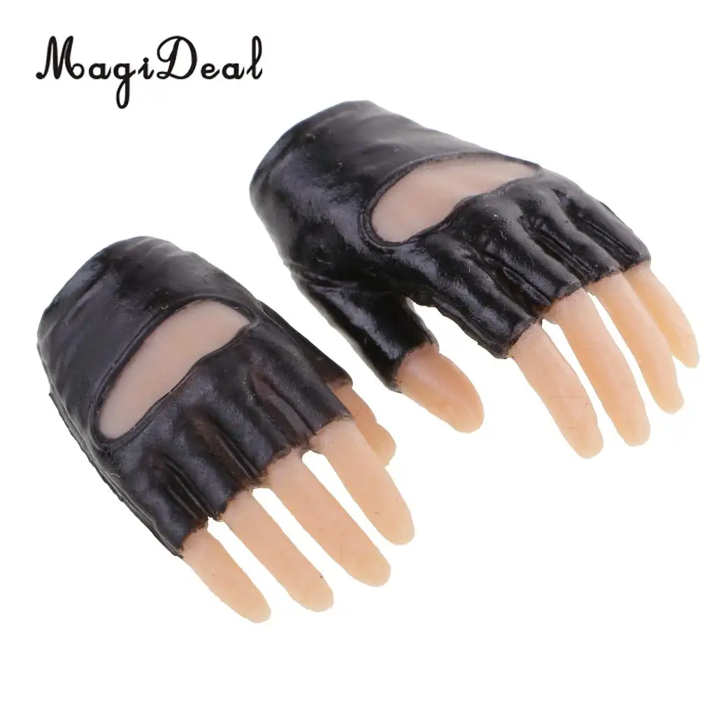 MagiDeal 1:6 Scale Black Half Gloved Hands for 12 Inch Female Action Figure Dolls Children Adult Toy DIY Accessories