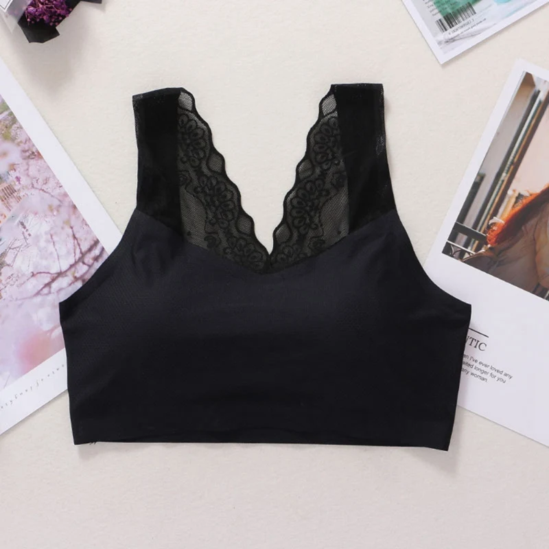 

Sexy Lace Crop Top Women Fashion Floral Lace Padded Bra Tank Top V Neck Underwear