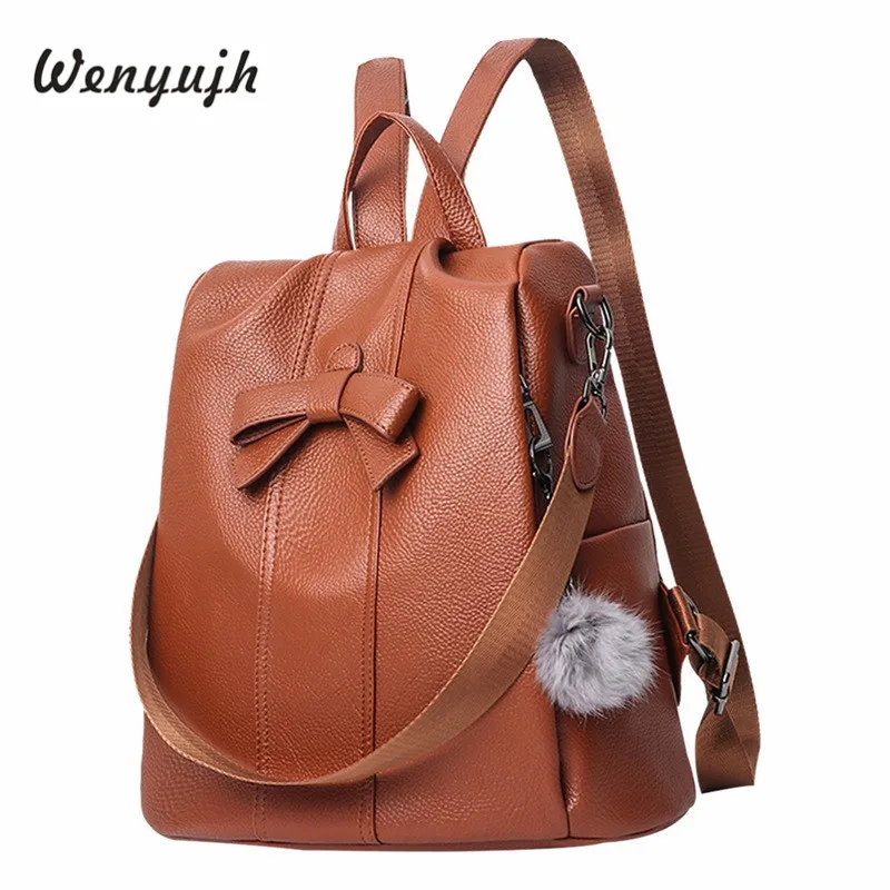 

WENYUJH 2019 Fashion Women Backpacks PU Leather Backpack Shoulder Bags Daypack for Women Female Rucksack Feminine Mochila #N