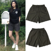 Сезон 6 KANYE WEST шорты уличные Мужские Женские уличные спортивные шорты kanye сплошной цвет ретро простые свободные повседневные шорты