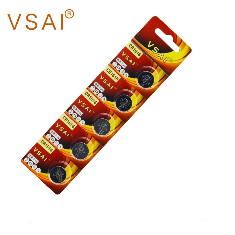 

VSAI 5pcs/pack 3V CR1616 Button Cell Batteries For 3D Glasses 50mAh