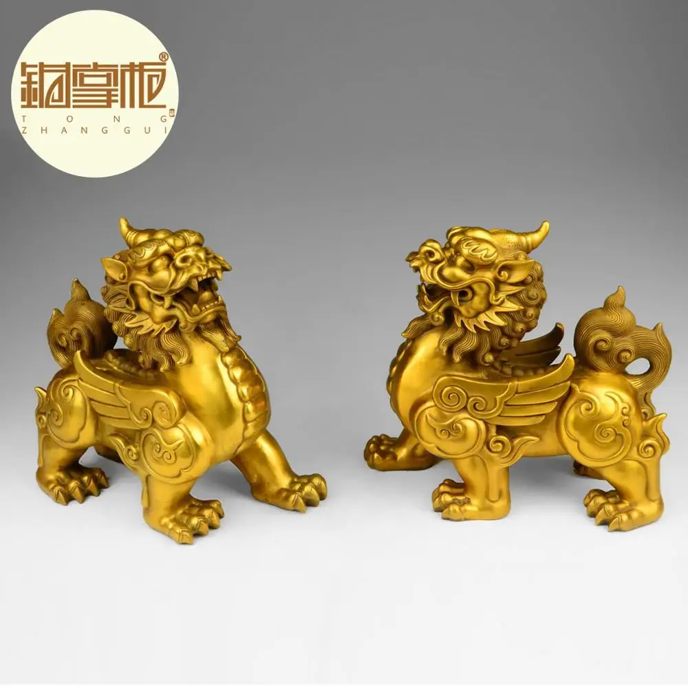 Счастливый талисман большого размера медное Храброе украшение фэн-шуй | Дом и сад