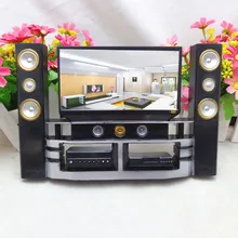 21cm Mini Hi-Fi 1:6 TV Home Theater Cabinet Set Combo For Barbie Doll Accessories Appliance Baby Toy Christmas gift