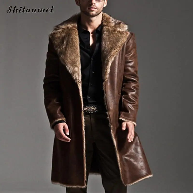2017 Winter Reversible men's overcoat Faux Fur Coat