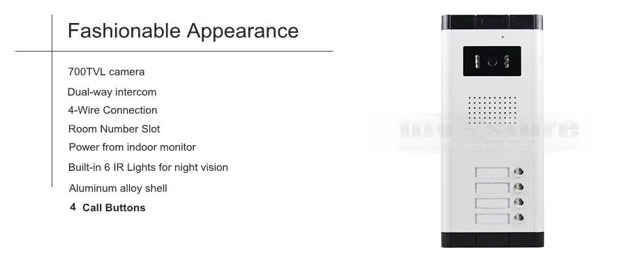 Diysecur качество 4." 4-проводной Квартира видео-телефон двери аудио и видео домофон Системы ИК Камера для 4 семей