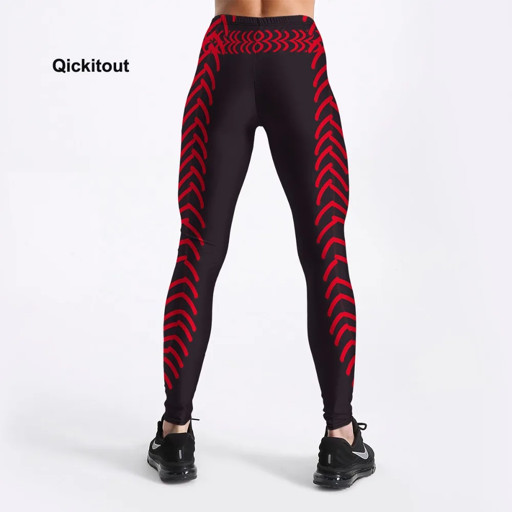 Qickitout, новинка, модные женские леггинсы, рисунок со стрелками, красный, черный цвет, дизайнерские штаны, леггинсы для фитнеса, тренировки, тонкие, в стиле панк, леггинсы для девочек