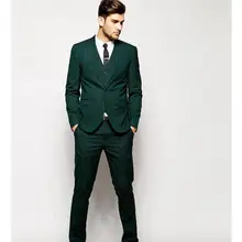 Новые костюмы Прибытие костюм жениха смокинги жениха зеленые две кнопки мужские костюмы для шафера костюм(куртка+ брюки+ галстук+ жилет