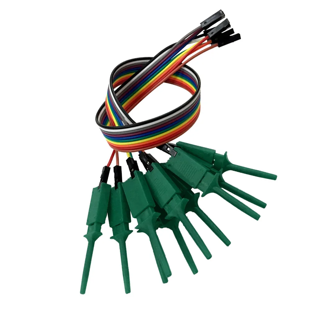 6 Pcs Connect the Chip Pins 10-Pin Test Hook Clip For Logic Analyzer - Assorted Color