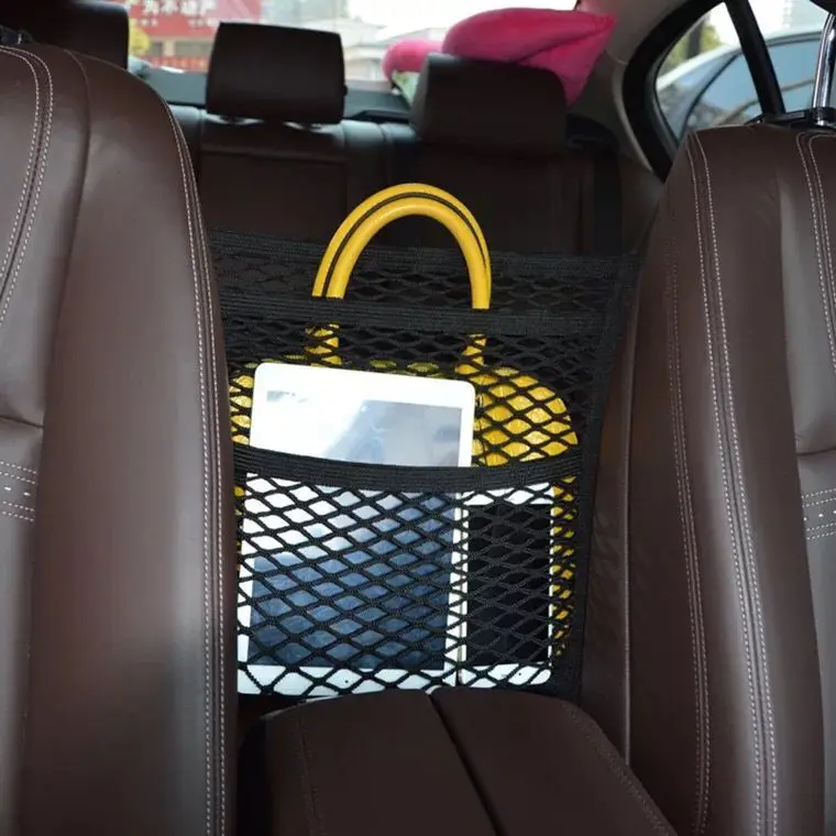 

Strong Elastic Car Organizer Mesh Bag Hanging Between Seat Back Storage Net Luggage Holder Pocket Auto Accessoires