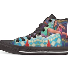 Gitana дизайн дышащая Повседневная Высокая обувь на шнуровке холщовая обувь кеды для Прямая