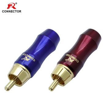 

2pcs/1pair High Quality Gold Plated RCA HIFI Connector, RCA male plug adapter Video/Audio Wire Connector Support 6.5mm Cable