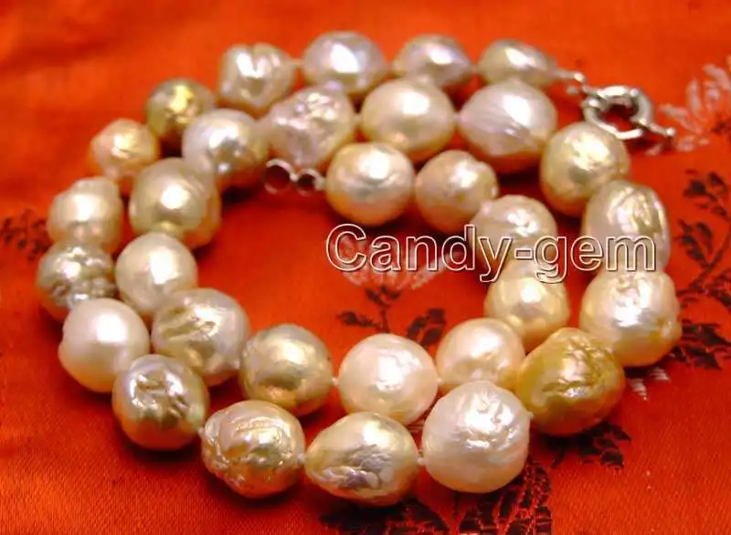 

SALE Big 10-13mm Round multicolor Natural Edison PEARL Necklace 17" - nec6185