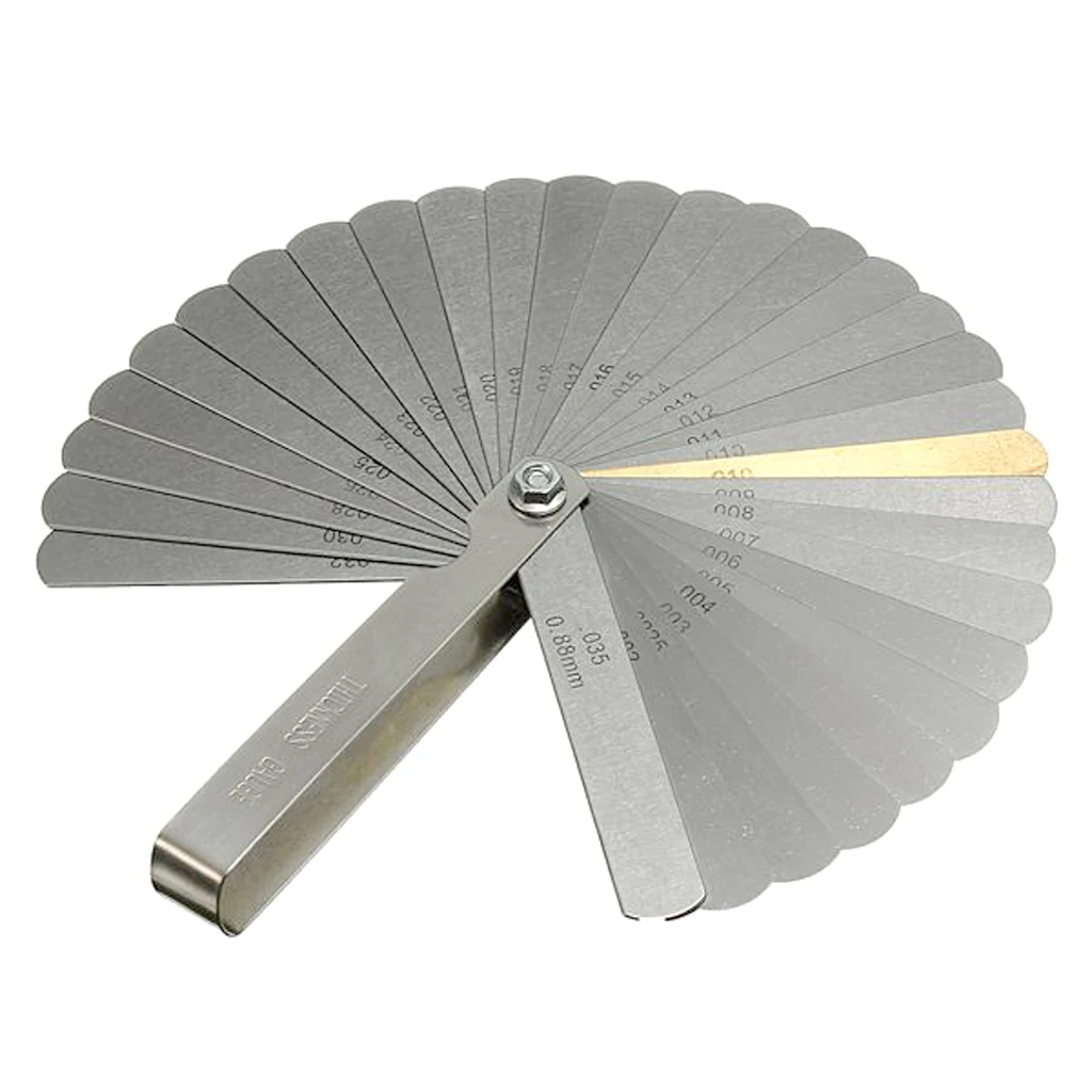 32 Pcs Stainless Steel 32 Blade Feeler Gauge Measuring Tool for Guitar Setup & Nut Slot Making