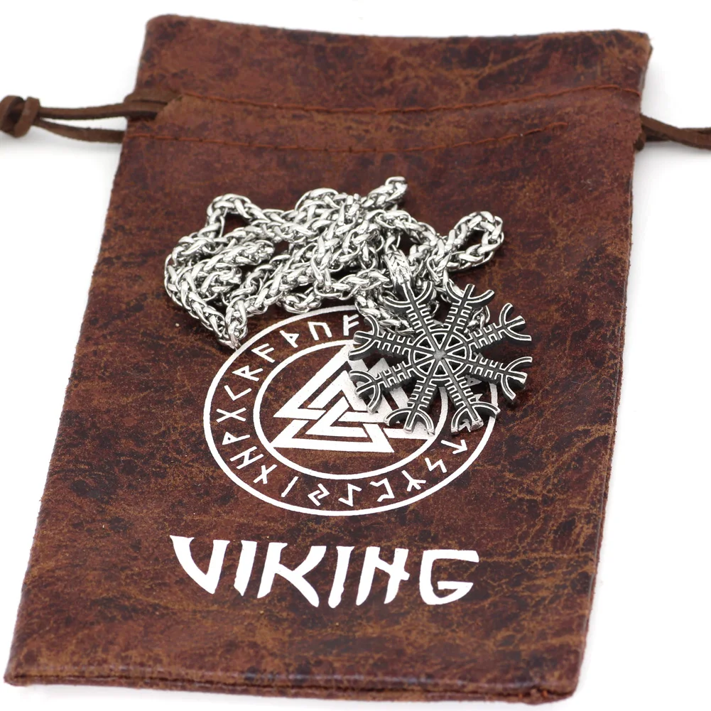 Скандинавский Викинг символ Одина vegvisir Амулет из нержавеющей стали кулон ожерелье