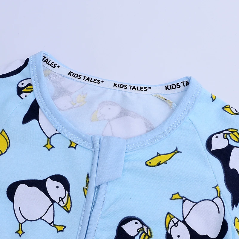 Детские комбинезоны, новорожденный, младенец для маленьких мальчиков и девочек ползунки Пингвин короткий рукав комбинезон одежда