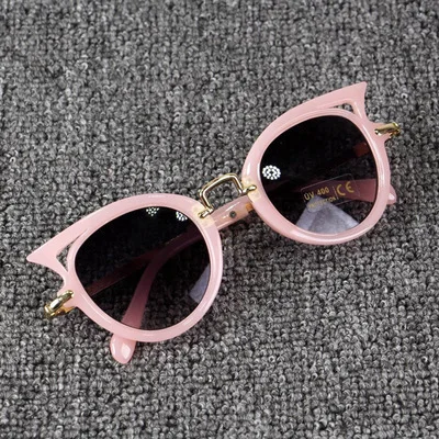 Детские солнцезащитные очки для мальчиков и девочек, детские брендовые солнцезащитные очки «кошачий глаз», милые детские солнцезащитные очки с защитой от уф400 лучей - Цвет линз: BQ4