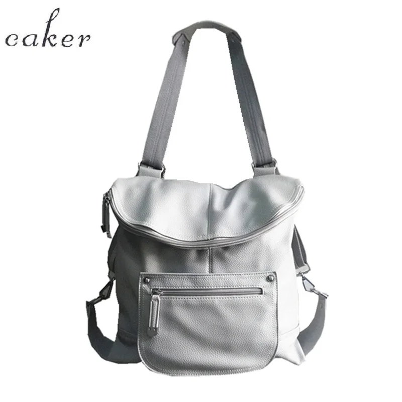 

Original Caker Brand PU Leather Large Big Women white Shoulder Bags Lady Preppy Style Top Fashion Back To School Bags 2017
