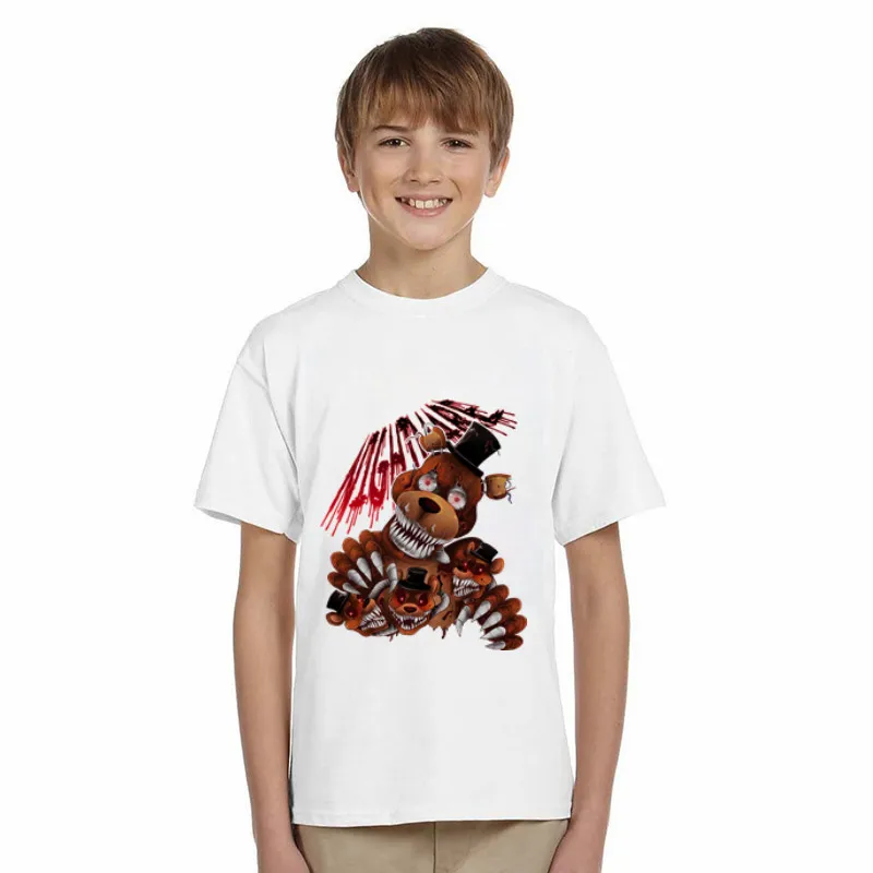 

LYTLM Korean Kids Clothes 2018 Boys FNAF T Shirts for Girls Casual Tops For Kids Five Night at Freddy Summer Short Sleeve Shirts