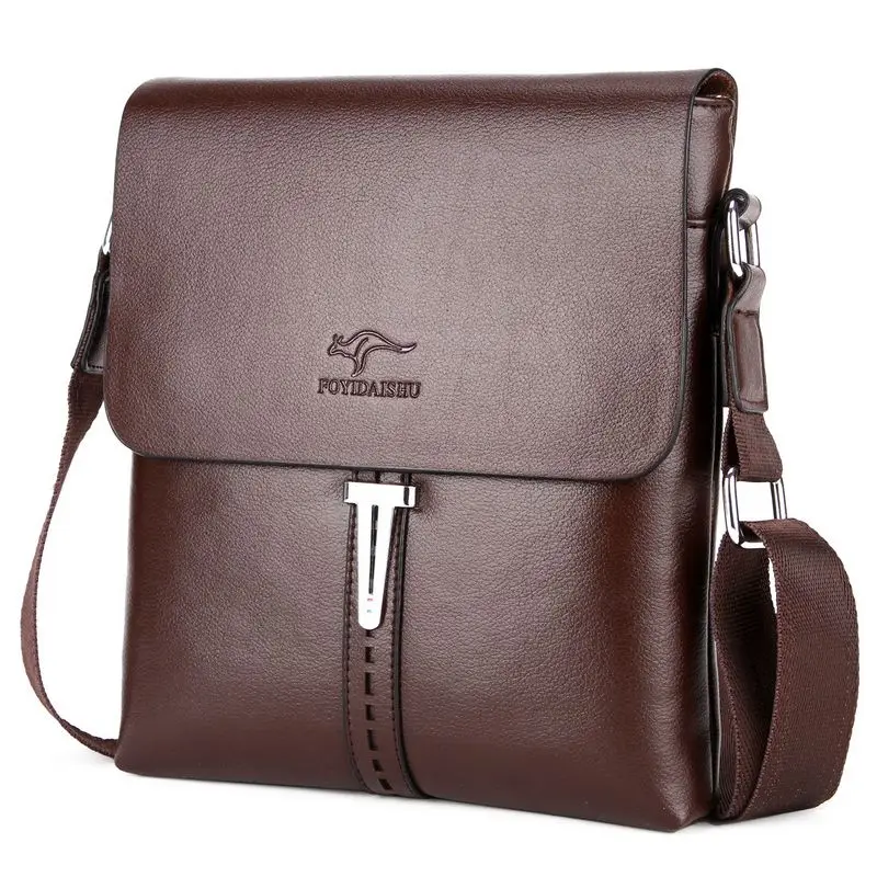 Kangaroo Mens Leather Shoulder Messenger Bag IUCN Water