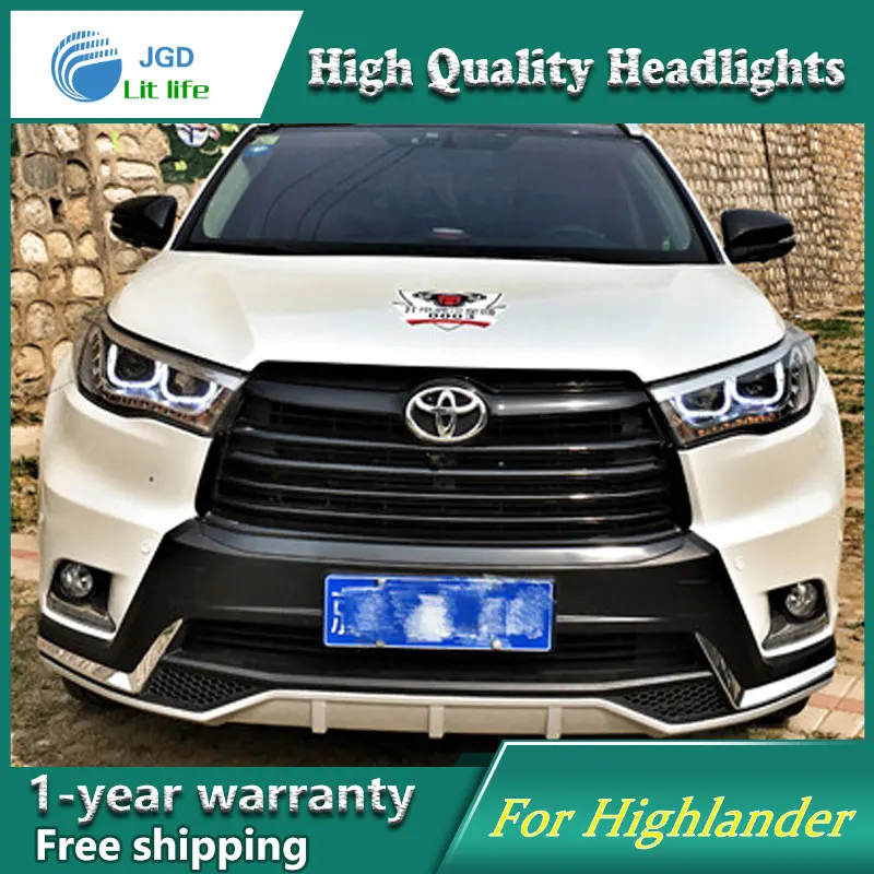 Car Styling Head Lamp For Toyota Highlander Headlights 2016 Led Car Styling Head Lamp For Toyota Highlander Headlights 2016 Led Headlight Double U Drl H7 Hid Bi Xenon Lens Low Beam In Light Embly From