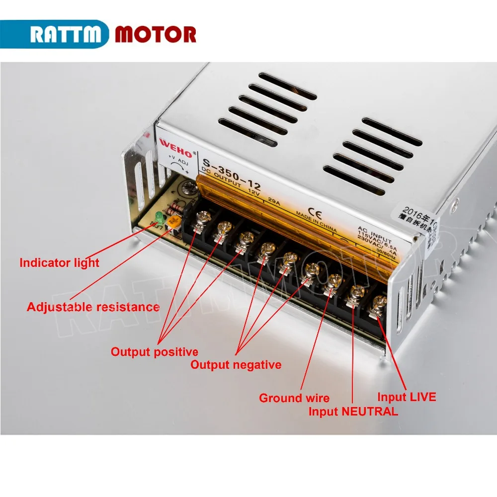 EU/RU корабль! 4 оси контроллер комплект 4 шт. Nema23 18Nm(270oz-in) шаговый двигатель+ 4 оси плата контроллера ЧПУ+ 350 Вт 24 в источник питания