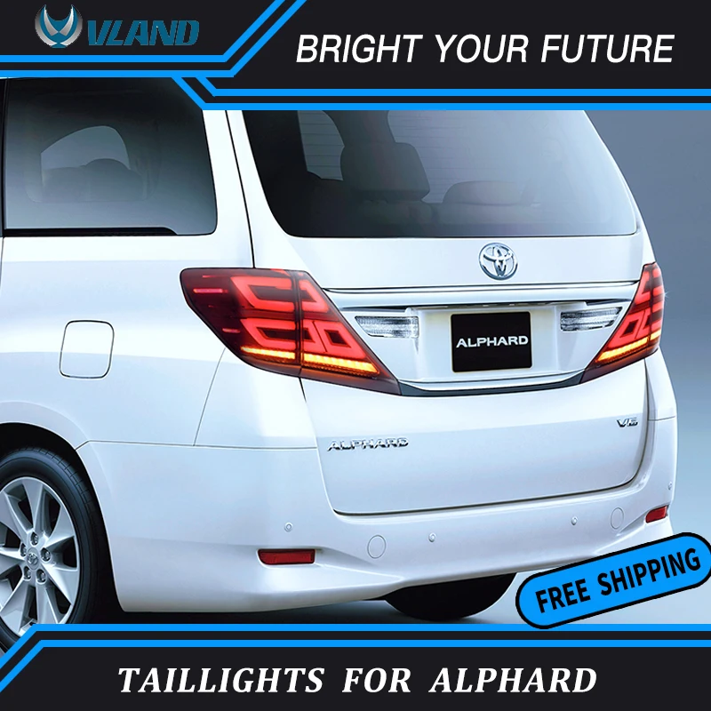 

VLAND Car Rear Light for Verllfire Alphard Tail light 2007-2013 Tail Lamp with Moving Turn Signal