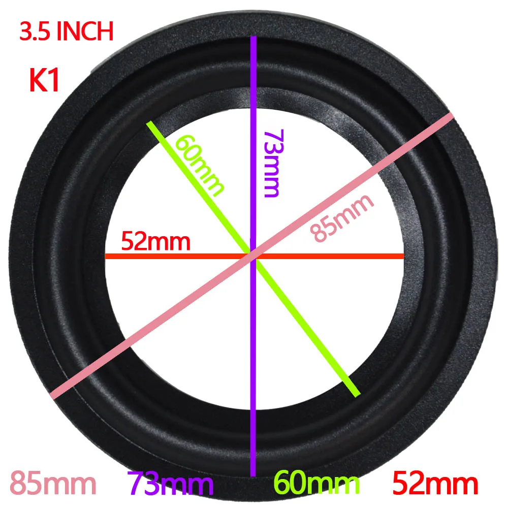 Черное 3,5 дюймовое ПЕРФОРИРОВАННОЕ резиновое кольцо из вспененного материала для динамика, запасные кольца для ремонта динамиков или DIY 1 пара