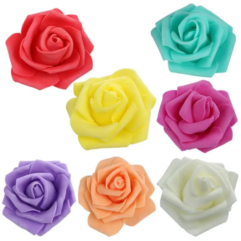 

50pcs/lot Artificial Rose Flowers Foam Rose Flower Head Bouquet Handmade DIY Wedding Decoration Party Valentine Supplies 6cm