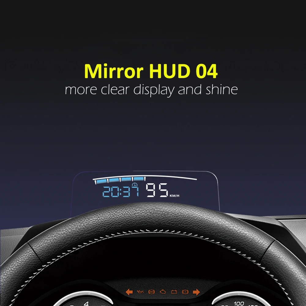EANOP HUD зеркало 04 Автомобильный дисплей лобовое стекло скорость проектор охранная сигнализация температура воды превышение скорости об/мин Напряжение