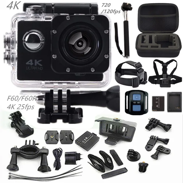 Action camera F60R/F60 2.0" 4K 1080P HD wifi sport camera waterproof 30m go camera pro style+extra battery mini Pro camera cam