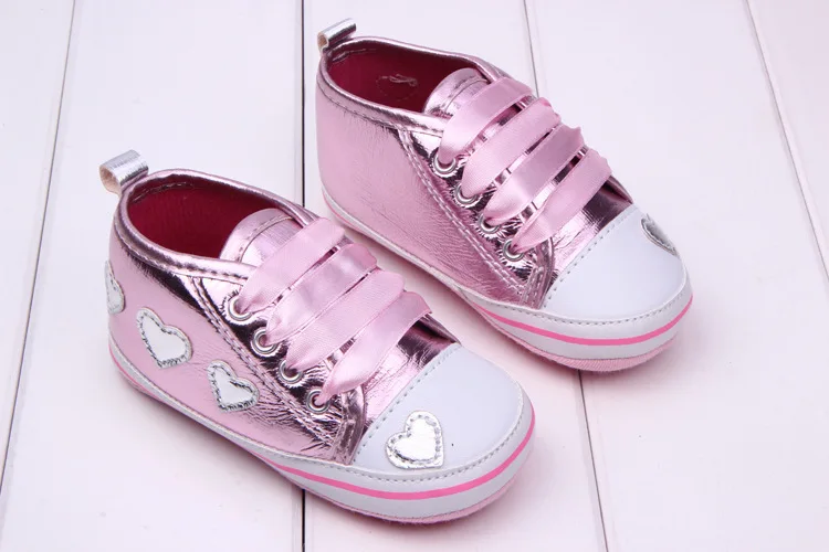 Дизайн 1 пара Открытый девушка Обувь для малышей с блестками Детские тапки, противоскользящие малыш Мягкая обувь, Наивысшее качество для младенцев/малышей обувь - Цвет: Розовый