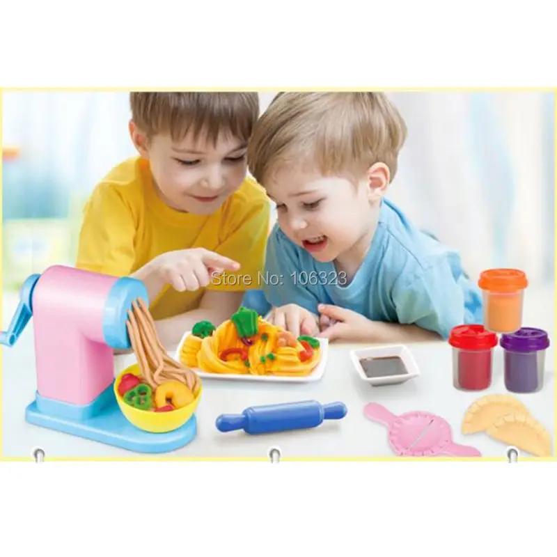 Molde de Argila de Cor Máquina de Macarrão Fabricante de Bolinhos Brinquedo de Comida Kit de Ferramentas de Modelagem de Plasticina de Cozinheiro Novo Tóxico Chinesa Playdough 3d Não 8 Brinquedos e hobbies