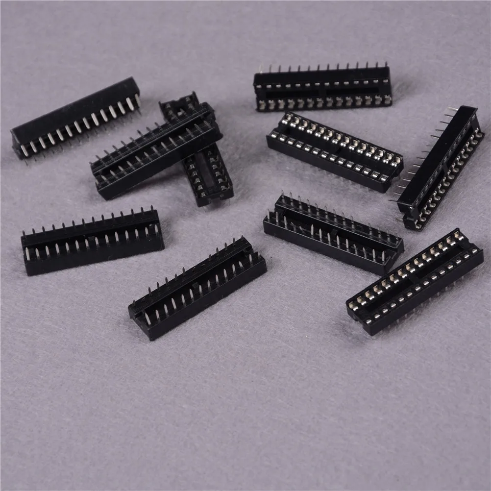 28 Pin DIP SIP IC Sockets Adaptor Solder Type Narrow Ic Socket 10pcs/lotin Connectors from