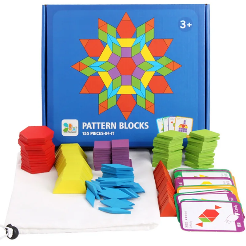 

155pcs Colorful Wooden Jigsaw Puzzle Board Games Creative Game Brain Training Intelligent Educational Game for Kids Gifts