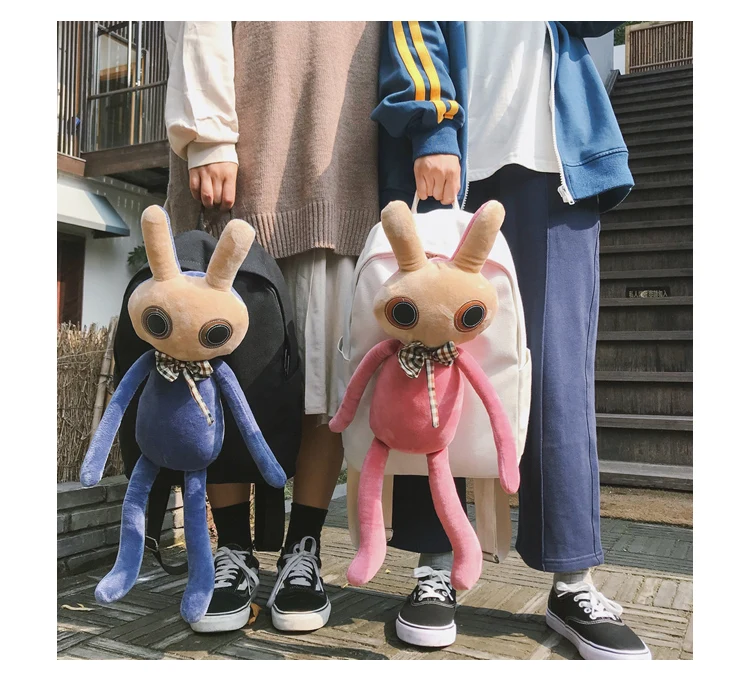 Menghuo Rabbit Canvas Backpack for Women Cute Funny Backpacks for Teenager Girls Lolita Bag Kawaii Backpack Mochilas femininas_26