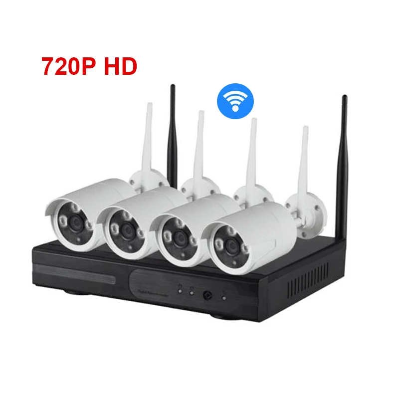 Wifi NVR KIT 4CH 720p HD Wireless IP Camera NVR Security ...