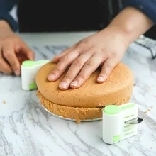 Пластик 2 шт. кухонный, для домашней выпечки Хлеборезка выравниватель слайсер режущий инструмент Fixator 5 слоев инструменты торт декоративные инструменты для выпечки