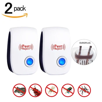 

2 PCS EU US PLUG Multi-Purpose Electronic Ultrasonic Mosquito Killer Reject Bug Mosquito Cockroach Mouse Killer Repeller