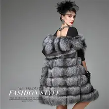 faux fur 2016 new long faux fur coat women's fur vest integral skin silver fox import fox fur coat big yards long section faux fur fox applique sweatshirt