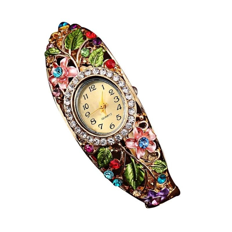 

2018 Best Sell Watch Women Watches New Resuli Luxury Flower Bangle Crystal Bracelet Quartz Wristwatch Fashion relogio feminino