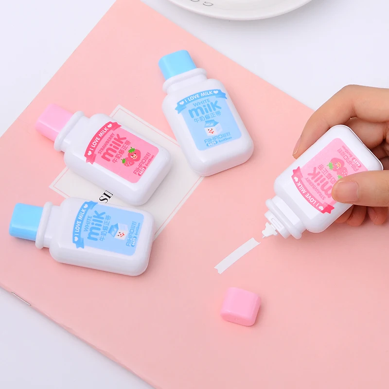 

4 pcs/lot Kawaii Cute Milk Correction Tap Creative Corrector For Kids School Office Supplies Stationery 5mm*6m