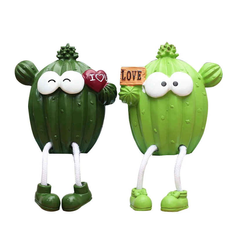 

Creative INS Resin Cactus Figurines Hanging Foot Plant Model Crafts Ornament Resin Cactus Miniature Household Decorative Gifts
