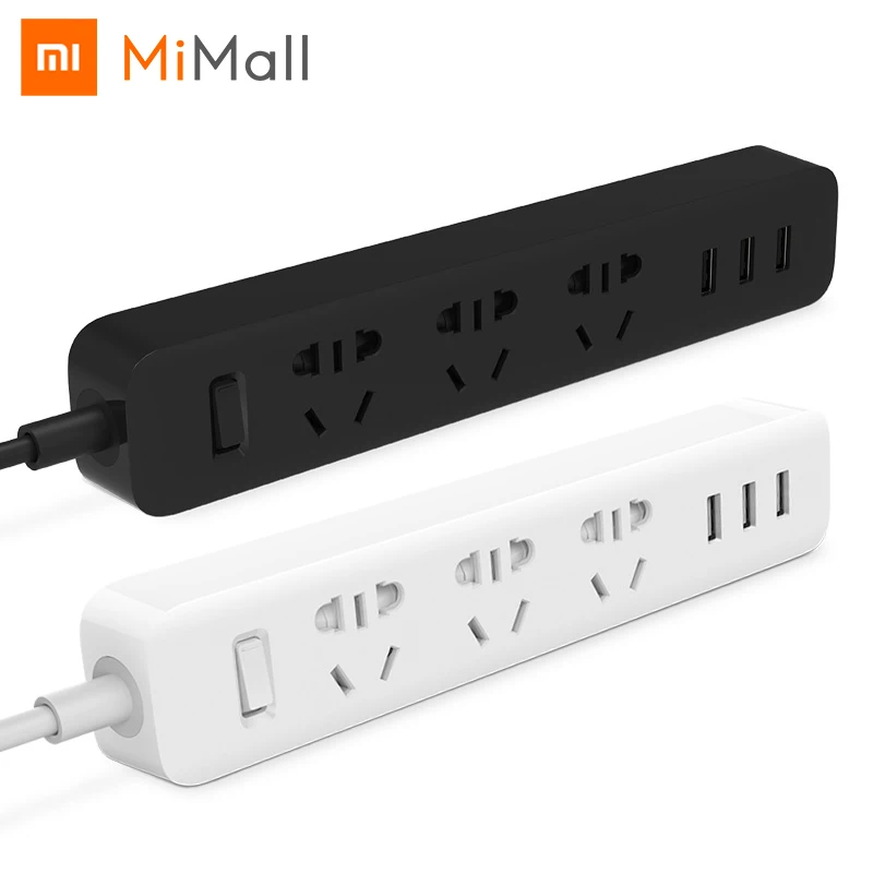 

Xiaomi Mijia Power Strip 1.8m(5.9ft) 3Sockets 10A 250V 2500W 3USB Port 5V 2.1A Fast Charging Extension Converter