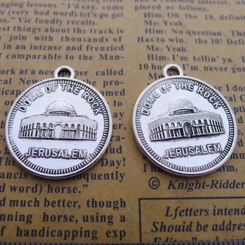 

50pcs Exquisite JEEUSALEM palace charms pendants 25*28mm Antique silver bag accessories craft Jewelry earring bracelet necklace