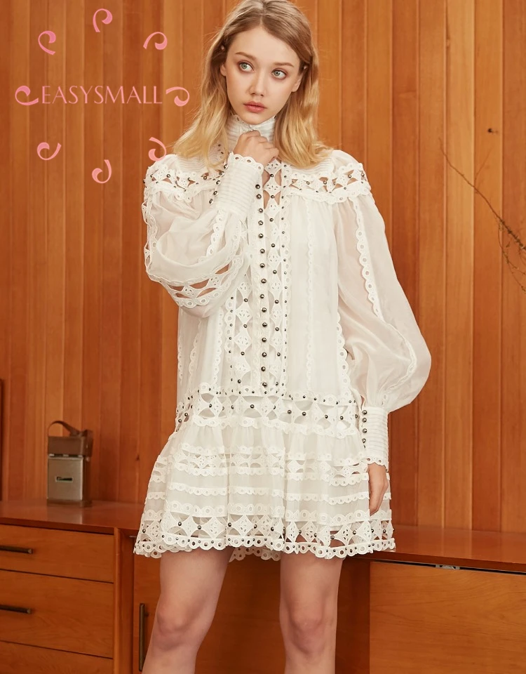 

EASYSMALL Women dress new arrivel Fashion Palace style Sexy Backless high-end Slim sweetwear High Waist long sleeve Dresses