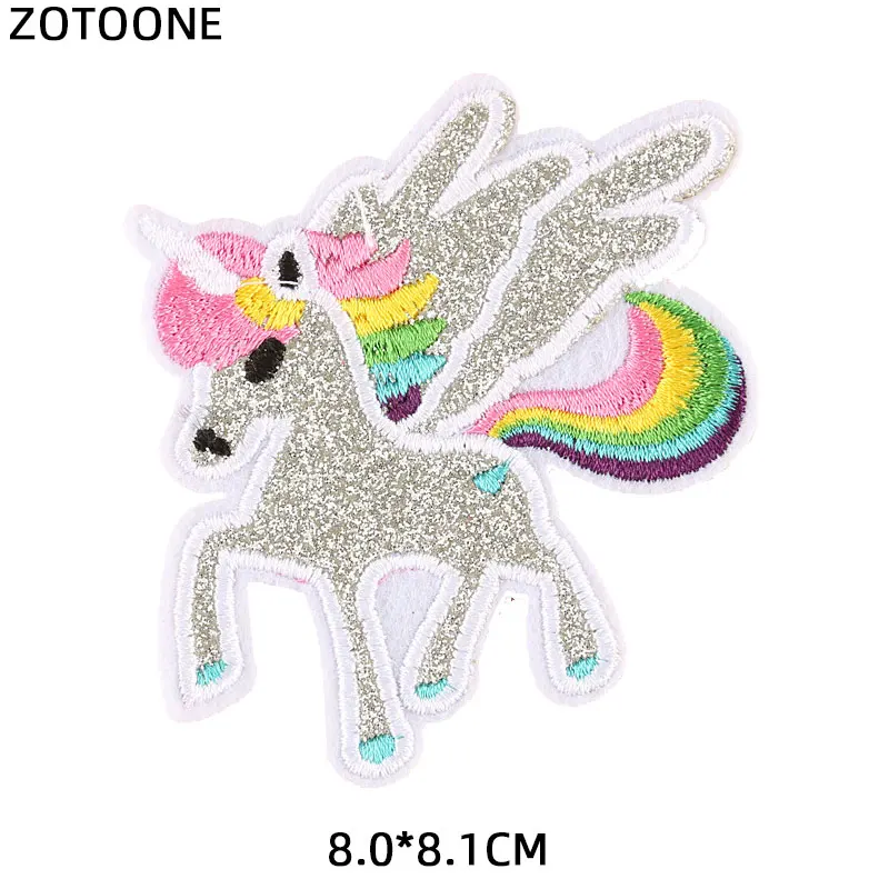ZOTOONE нашивки в форме единорога красочные наклейки Diy железа на одежду