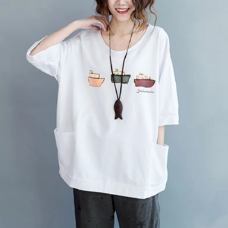 Новые летние женские футболки принт плюс одежда для беременных футболки для беременных одежда летняя одежда 7163 - Цвет: Shirts white