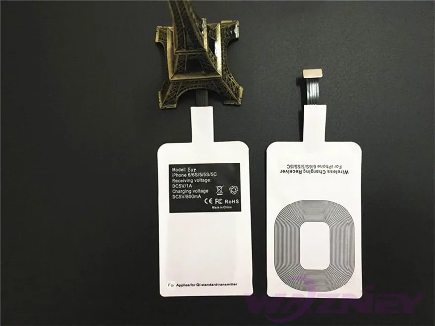 500pc 유형 C 8 핀 마이크로 usb 안드로이드 범용 Qi 무선 충전기 수신기 삼성 안드로이드 아이폰에 대한 코일 어댑터 충전