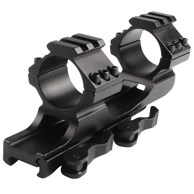 25mm 30mm Dual Ring Cantilever Heavy Duty Scope Mount 20mm Rail Picatinny Weaver with Qick Detach Locks RL2-0024-09